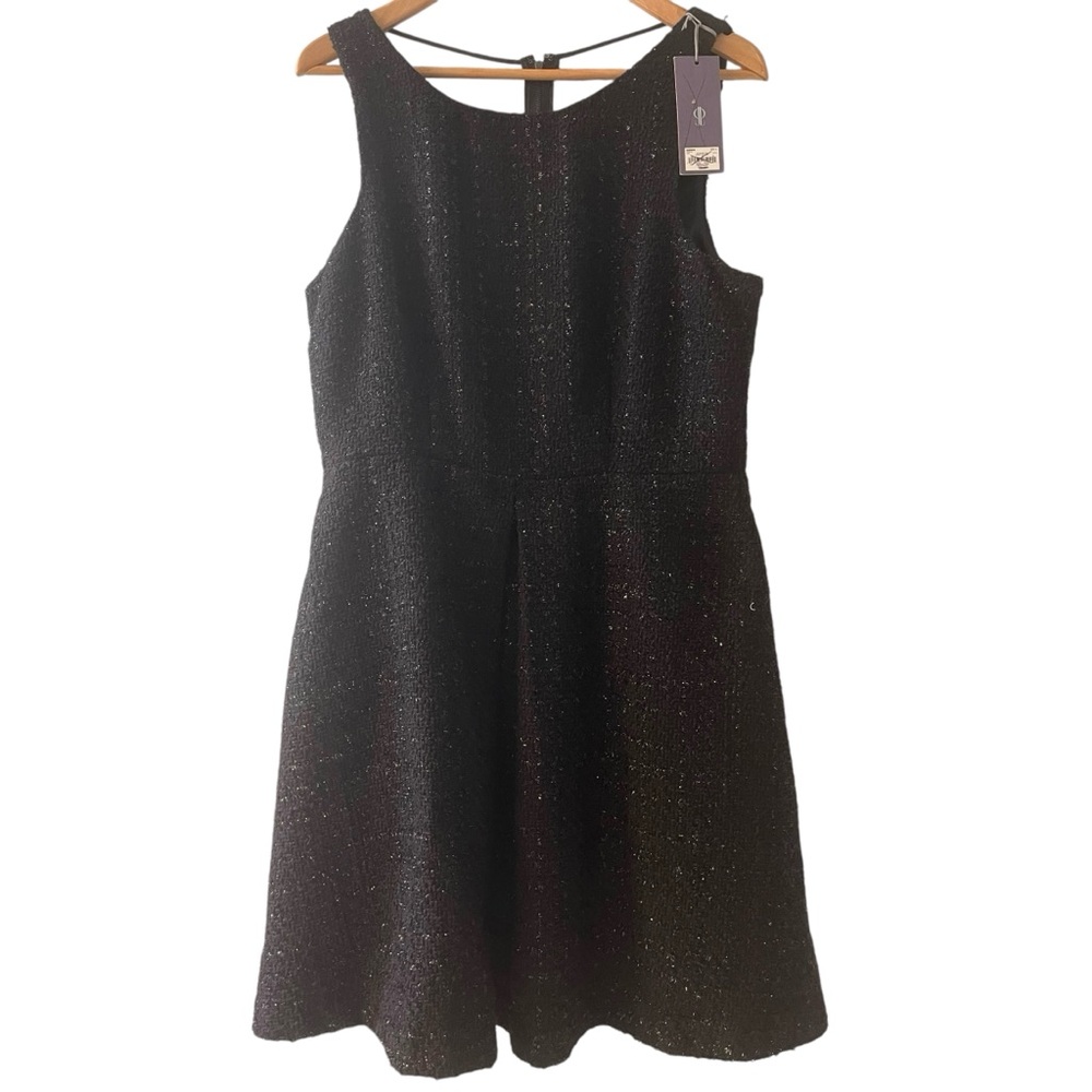 🎉HP! NWT! Jennifer Lopez Sparkle Tweed Fit and Flare Dress - Picture 2 of 5